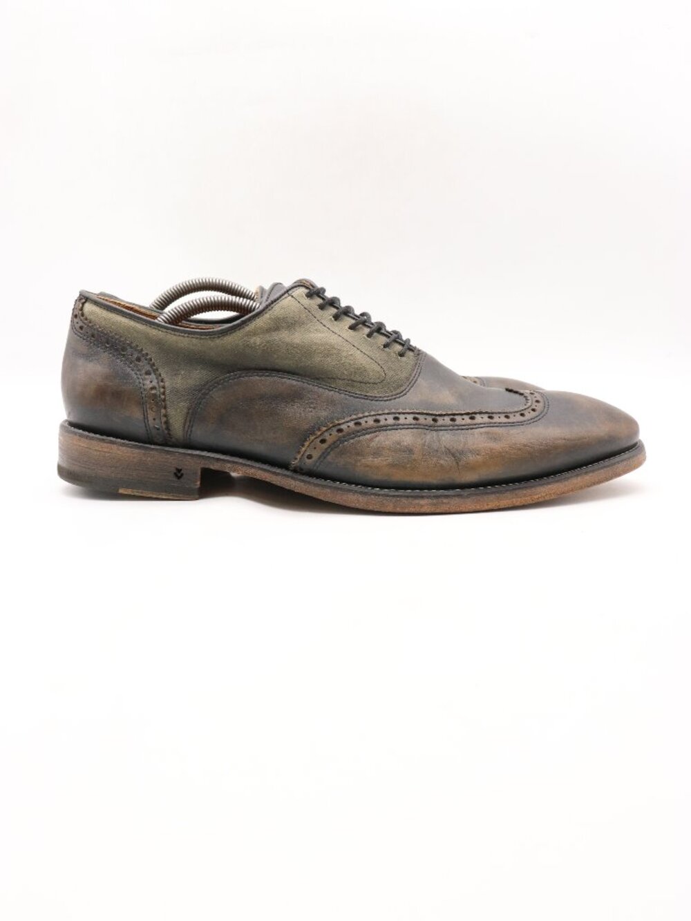 John Varvatos Wingtip Men's Size UK 12 US 13 Derby Dress Shoes Brown Leather